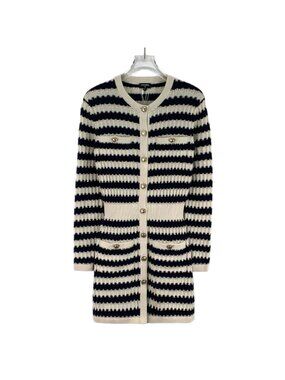 Chanel Color-Block Striped Cashmere Knit Dress